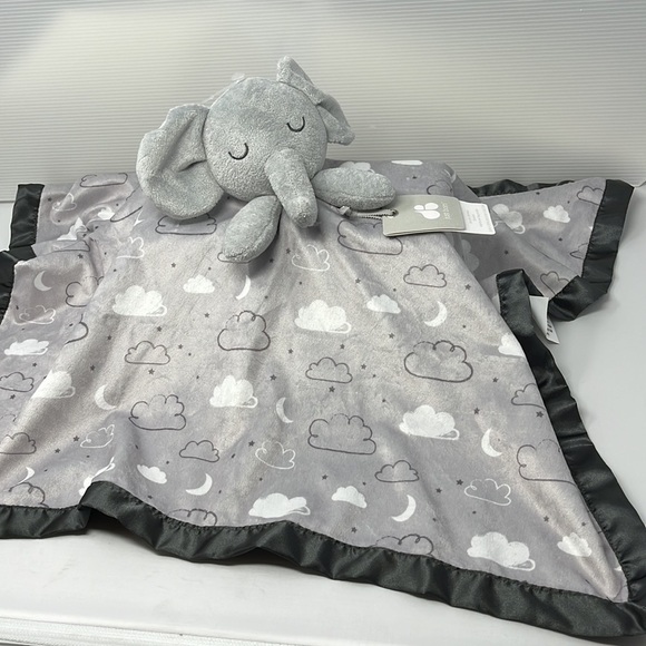 Just Born Elephant Security Blanket Lovey Gray Clouds 25” NWT - Picture 3 of 12
